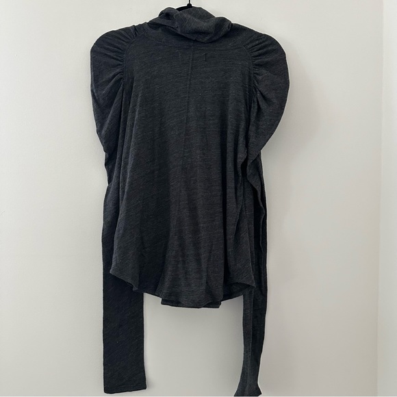 NWT Free People We The Free Turtleneck Long Sleeve Shirt Top Grey Black Medium - Picture 3 of 7